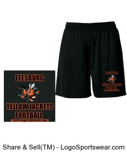 Leesburg Football Youth B-Dry Core Short by Badger, Black Design Zoom